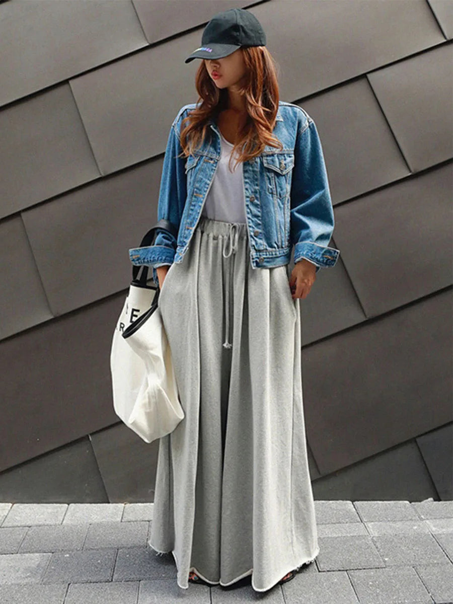 Loose Wide Leg Solid Color Casual Pants