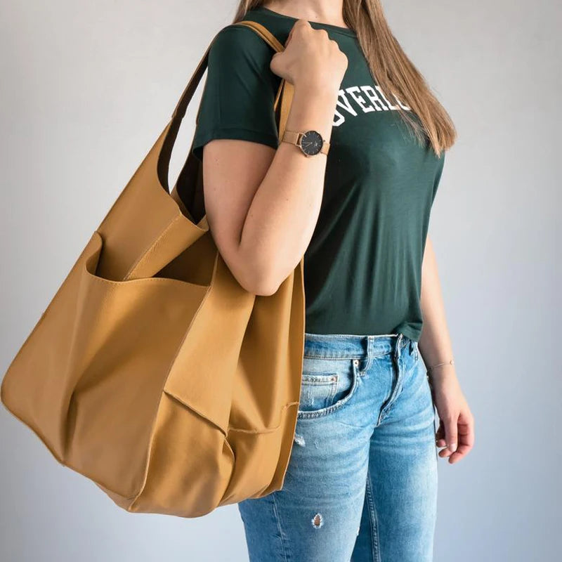 Handmade Beach Tote Bag – Large Capacity Shoulder Bag for Women