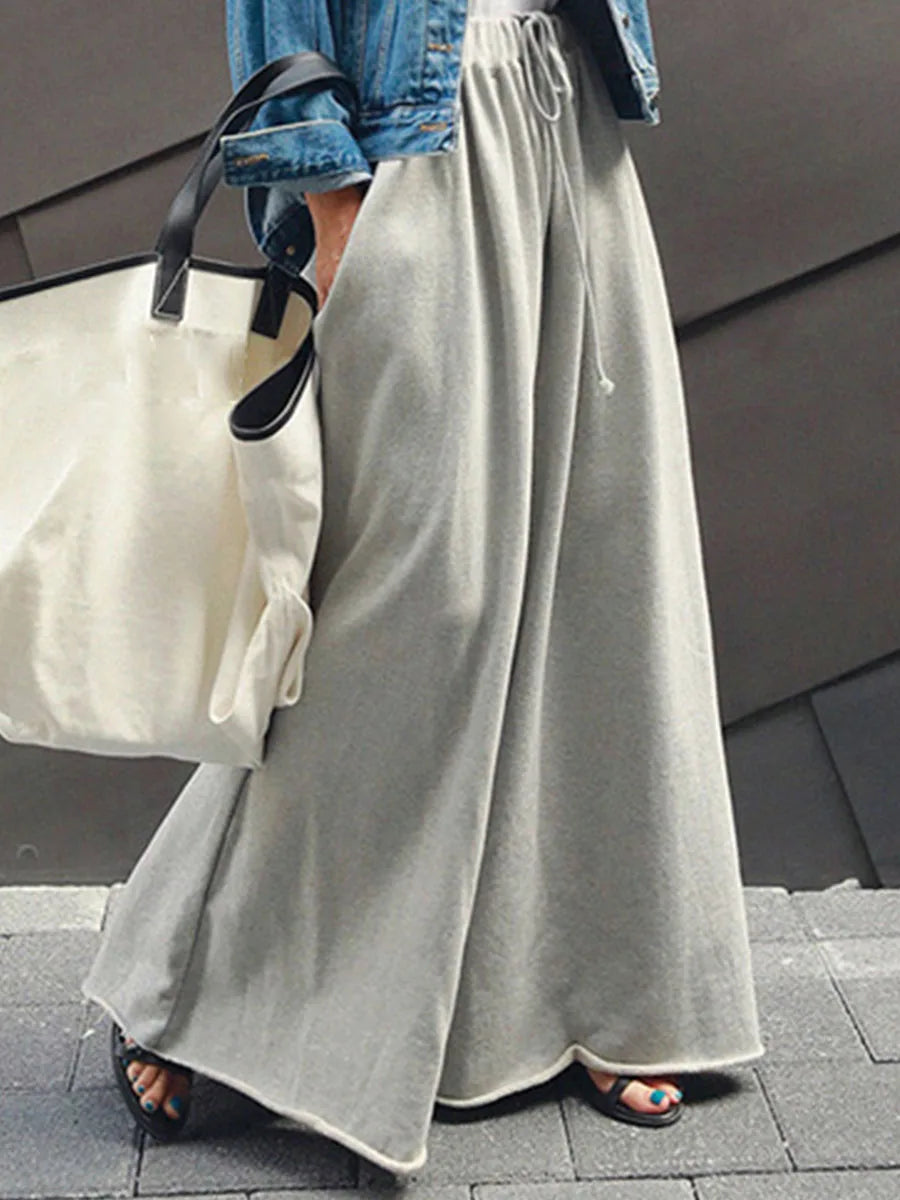 Loose Wide Leg Solid Color Casual Pants