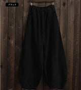 Cotton Linen Wide Leg Pants Women